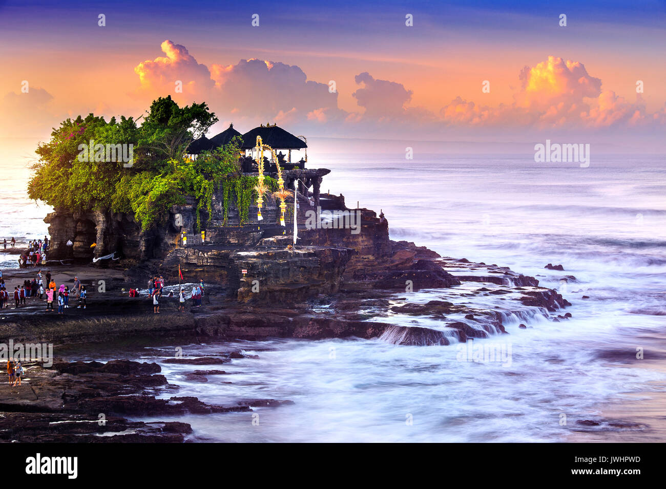 Dal Tempio Tanah Lot nell isola di Bali Indonesia. Foto Stock