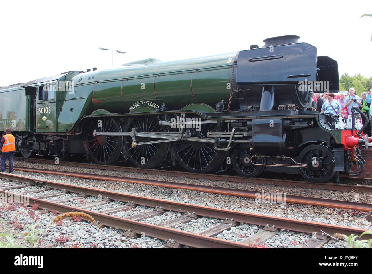 Treno a vapore il Flying Scotsman e Royal Scot in Llandudno North Wales Foto Stock