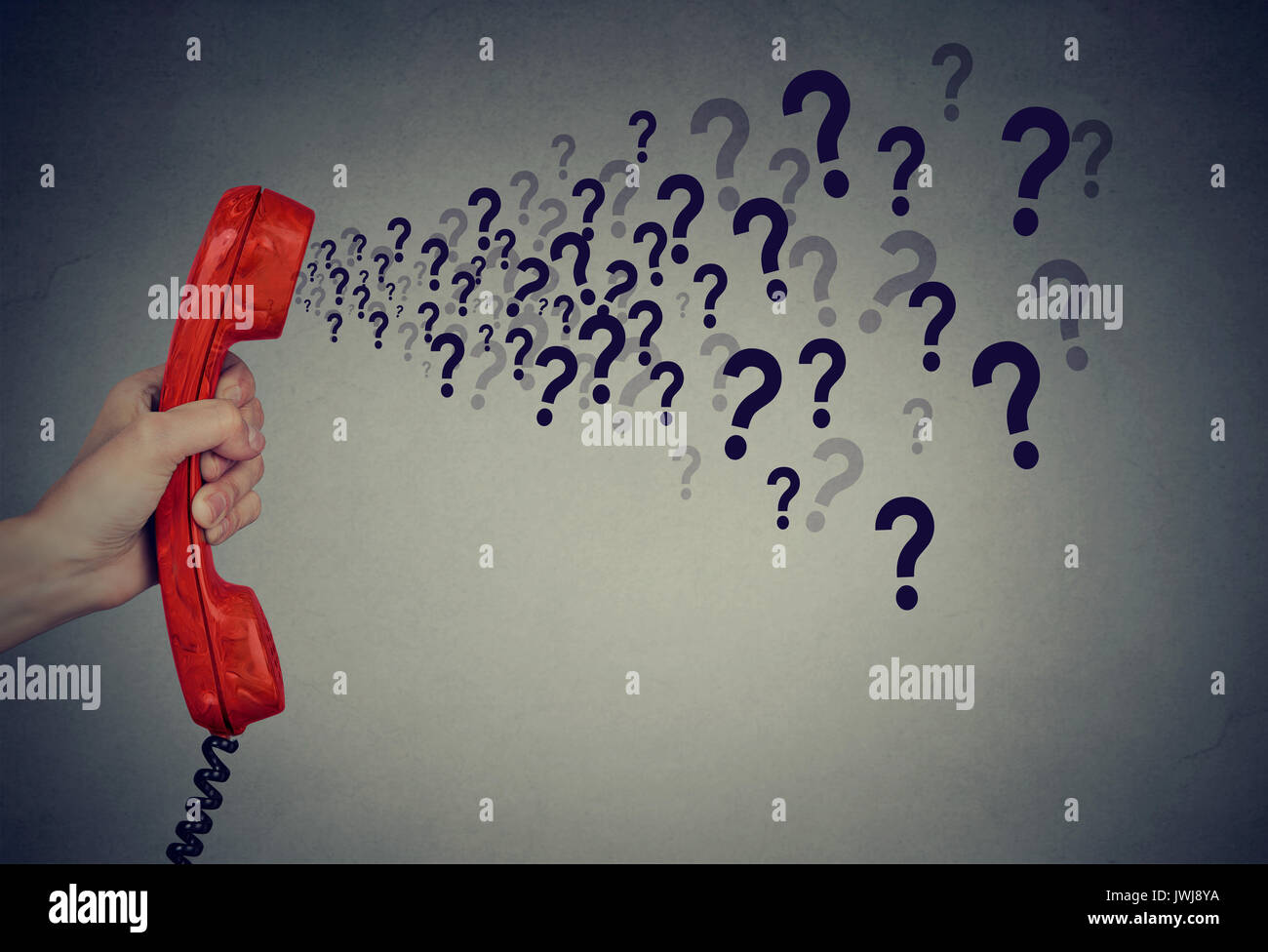 Troppe domande tramite telefono Foto Stock