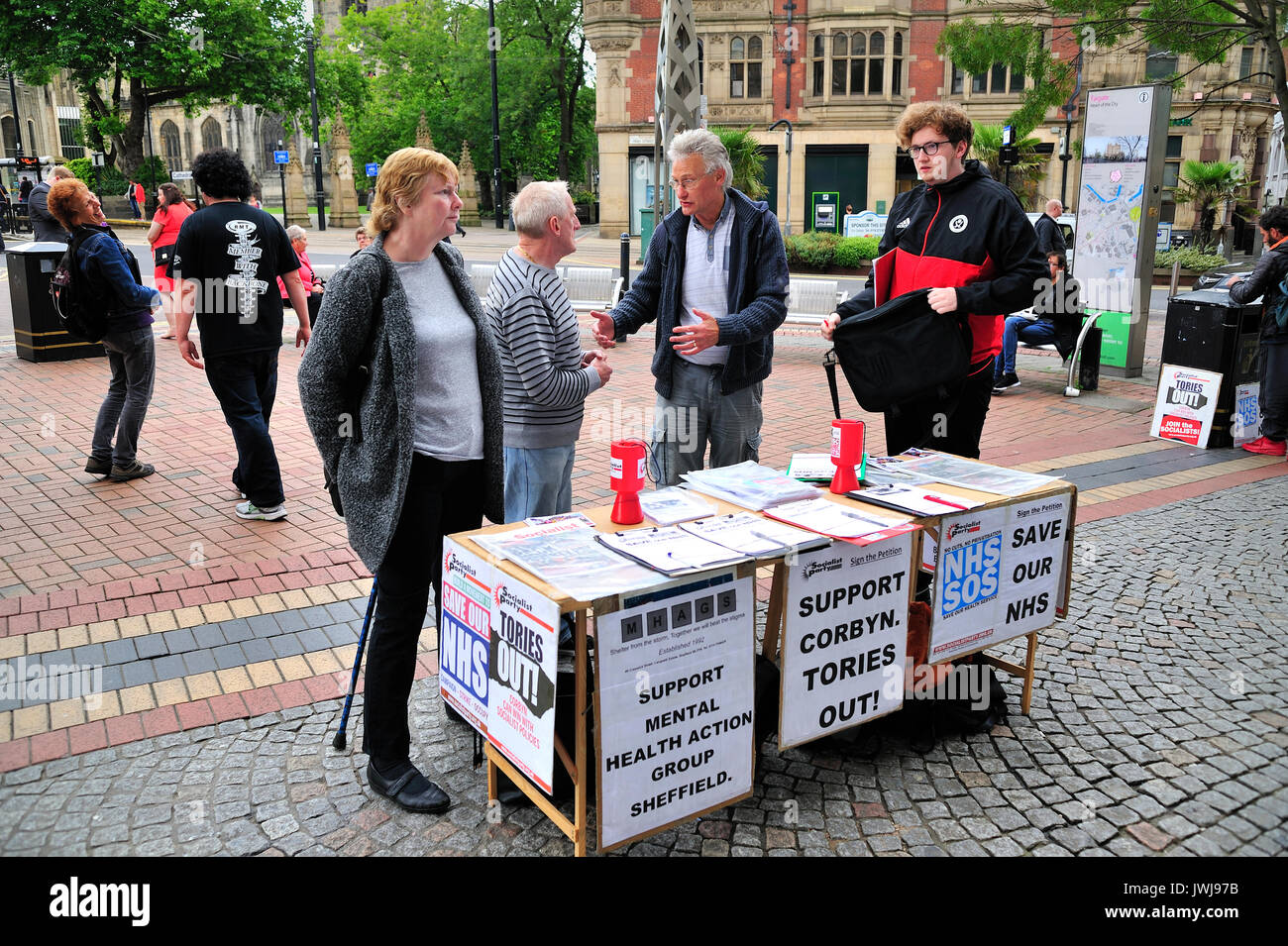 Attivisti politici Sheffield South Yorkshire Foto Stock