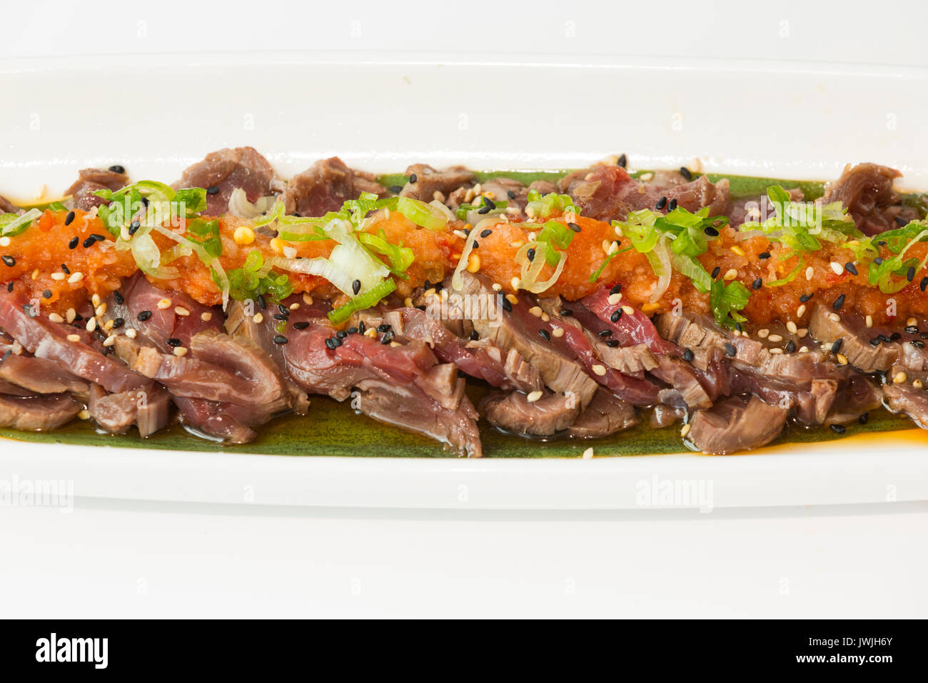 Fettine di carne antipasto Foto Stock