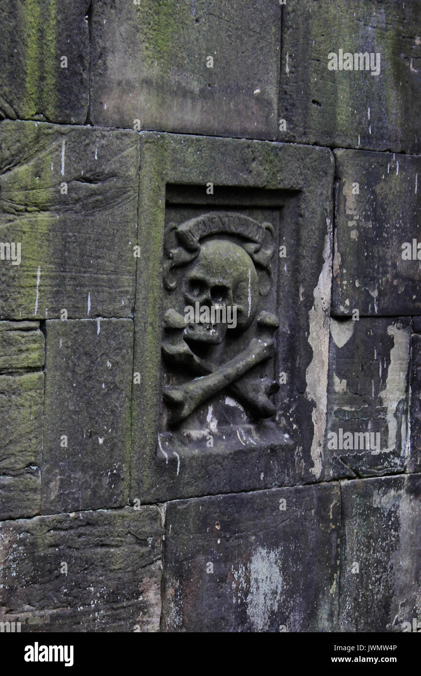 Lapidi in grayfriiars kirkyard Edimburgo in Scozia Foto Stock