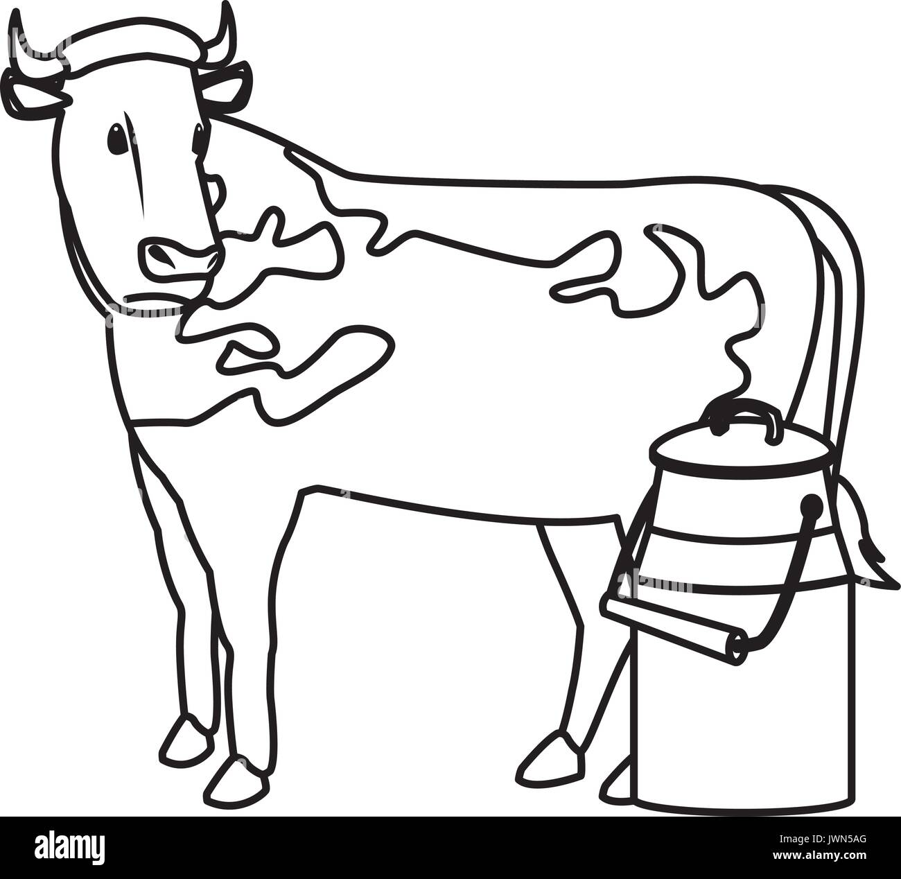 Svizzero può il latte di vacca prodotti lattiero-caseari Nozione di cultura Illustrazione Vettoriale