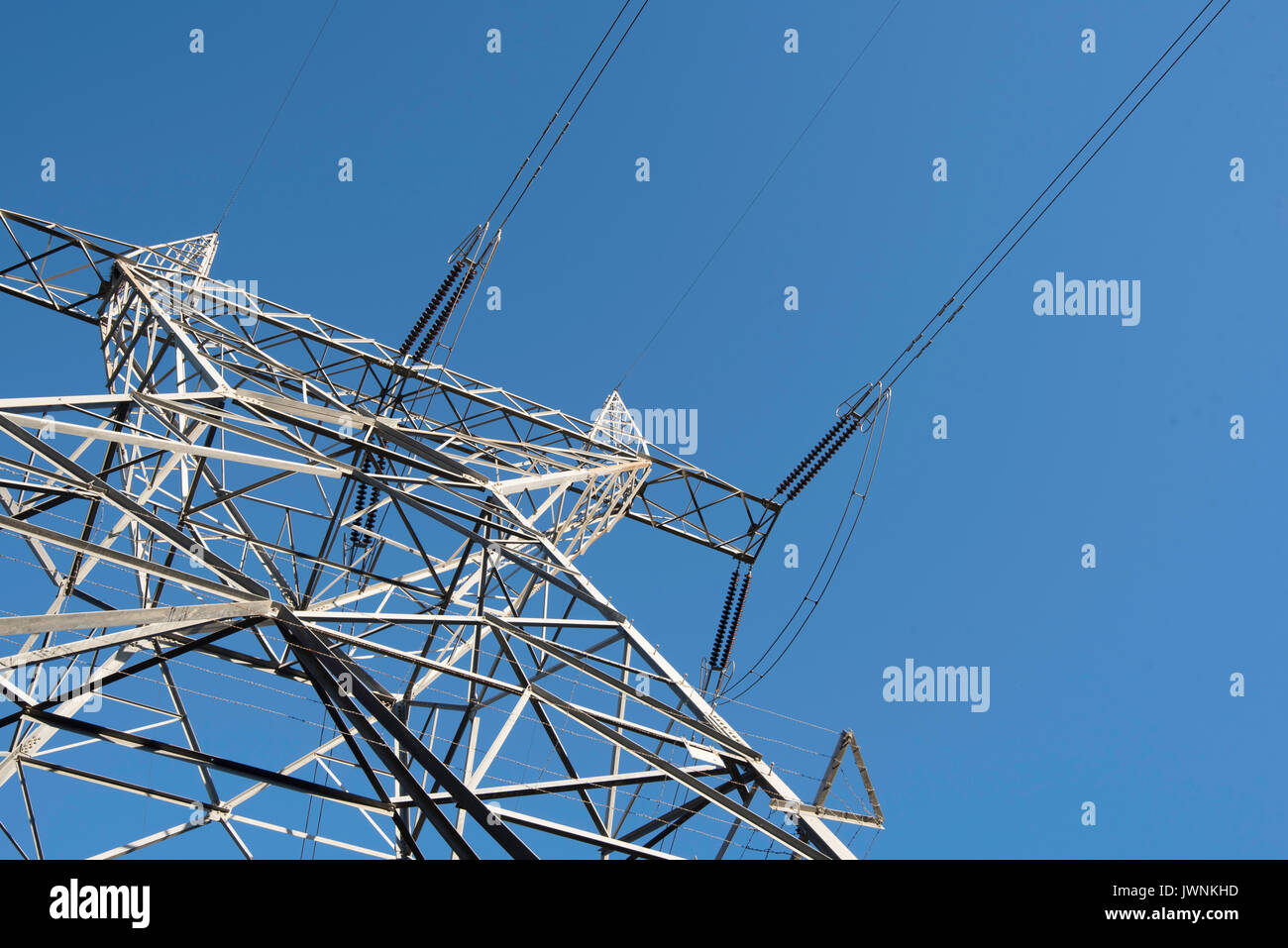 Linee elettriche ad alta tensione e piloni con potenza di 133 kv nel nuovo Galles del Sud, Australia Foto Stock