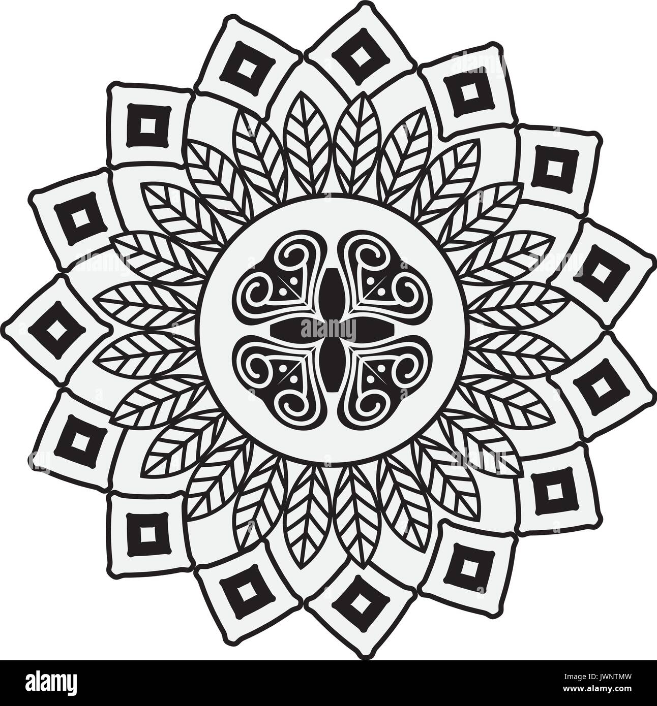 Mandala simbolo spirituale su sfondo bianco illustrazione vettoriale  Immagine e Vettoriale - Alamy