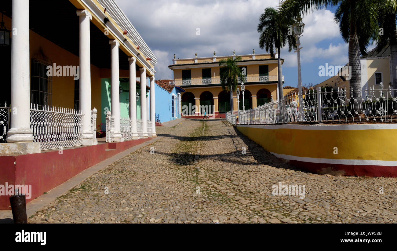 La piazza centrale in Trinidad, Cuba Foto Stock