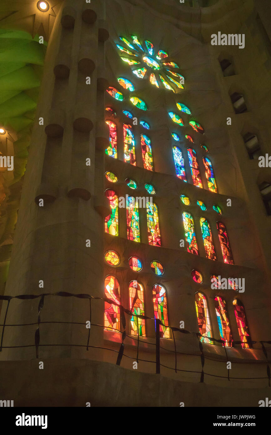 La Sagrada Familia di Barcellona, Spagna Foto Stock