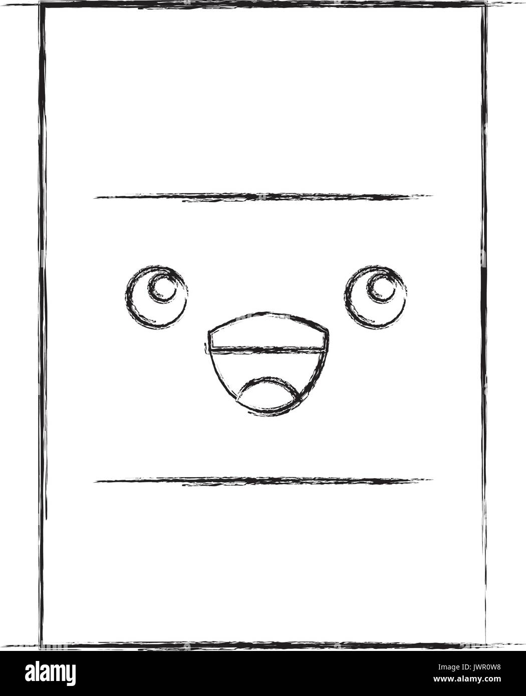 Canna nucleare kawaii carattere Illustrazione Vettoriale