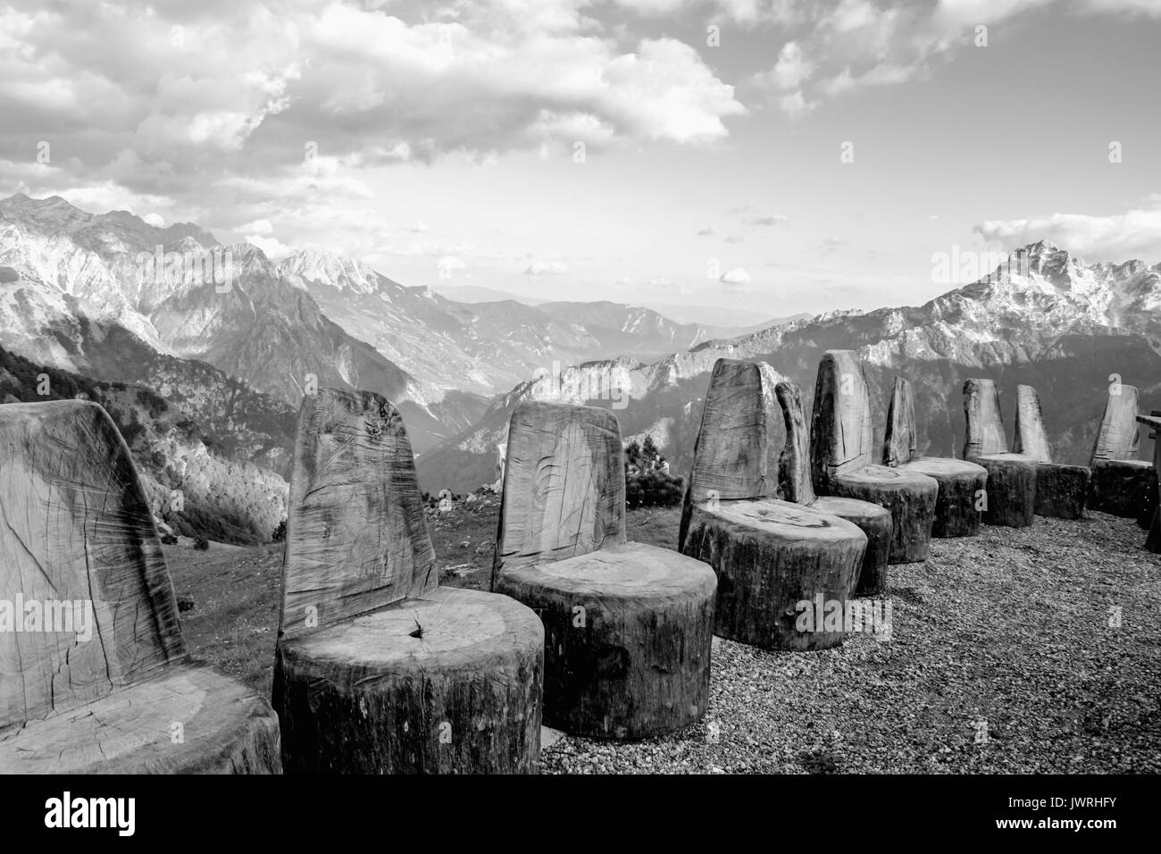 Incontro in alta montagna Foto Stock