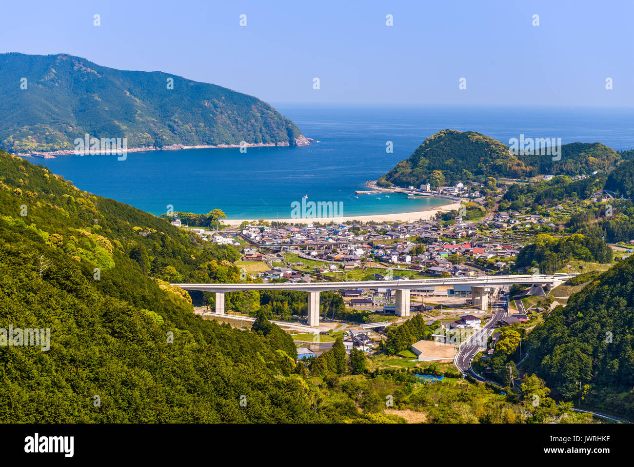 Città Kumano, Prefettura di Mie, Giappone a Atashika waterfront. Foto Stock