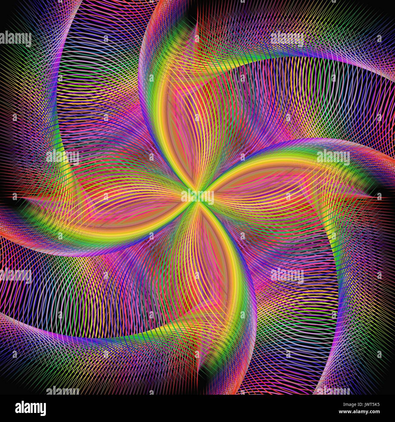 Abstract colorato rotante sullo sfondo di Fractal Illustrazione Vettoriale