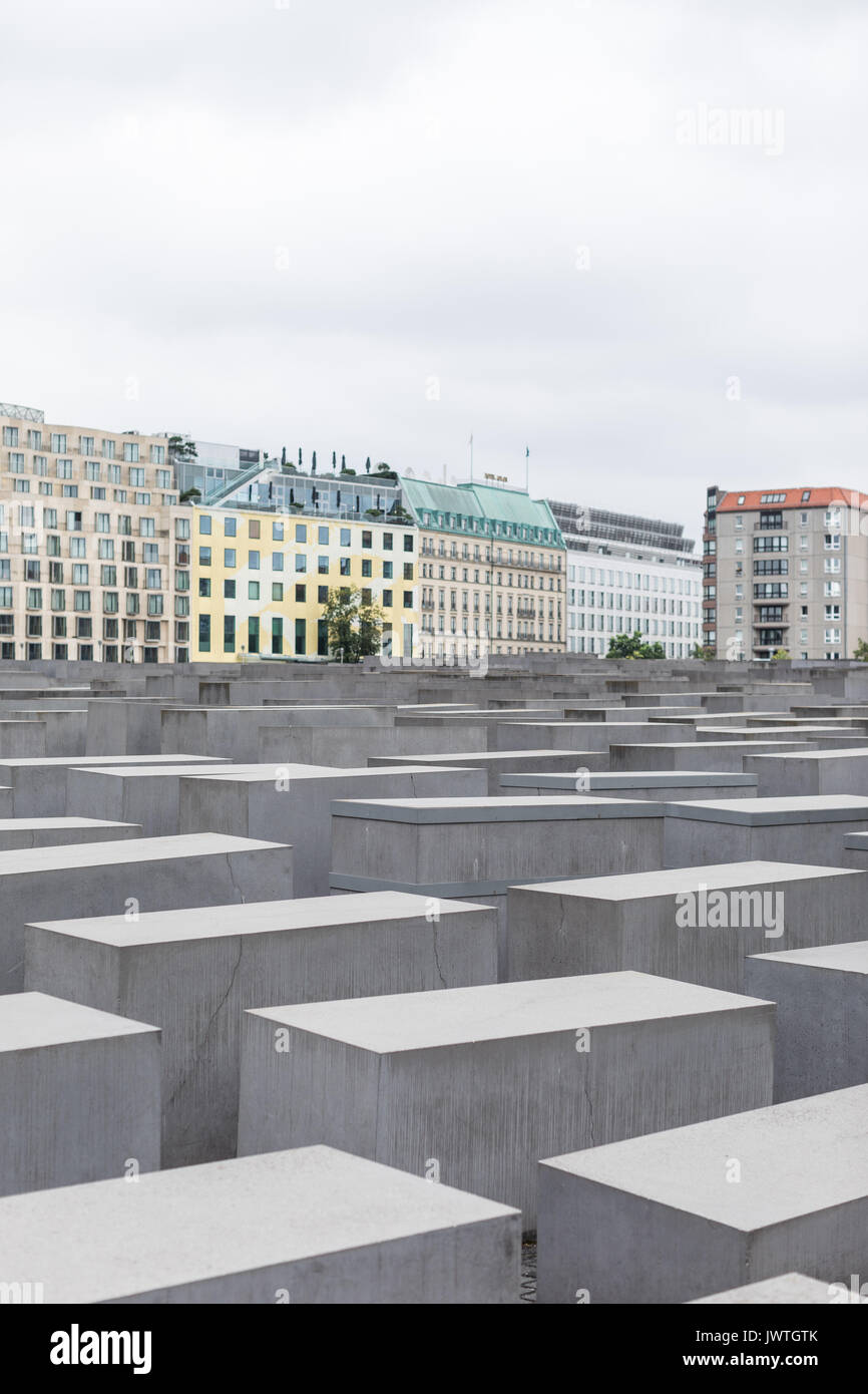 Il monumento agli ebrei assassinati d'Europa, noto anche come il Memoriale dell'Olocausto, Berlino, Germania. Foto Stock