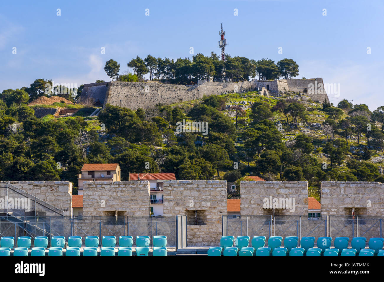 Patrimonio Mondiale UNESCO di Sibenik, Croazia Foto Stock