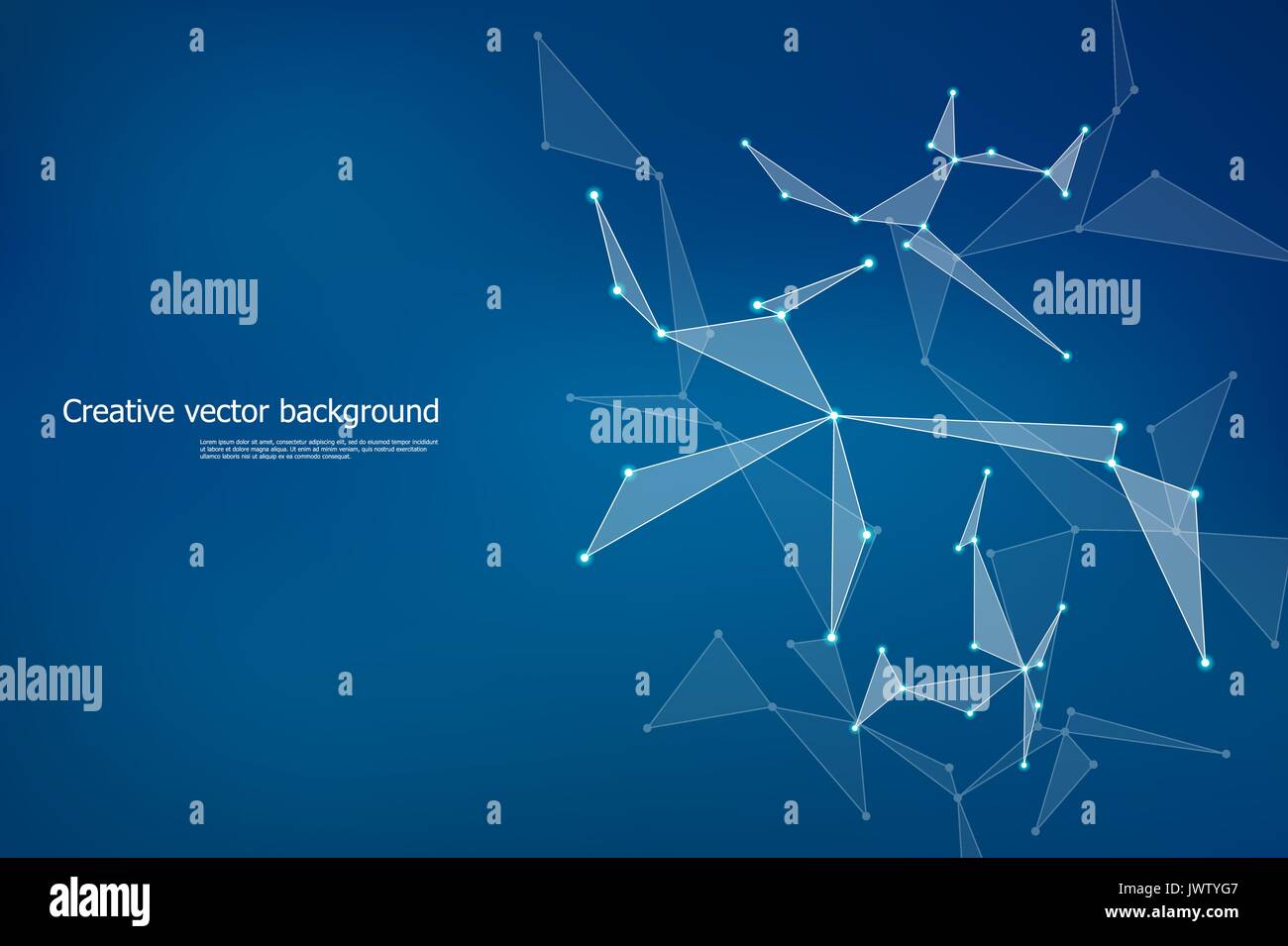 Struttura di particelle molecolari e atom, poligonale sfondo astratto, la tecnologia e la scienza concetto, illustrazione vettoriale. Illustrazione Vettoriale