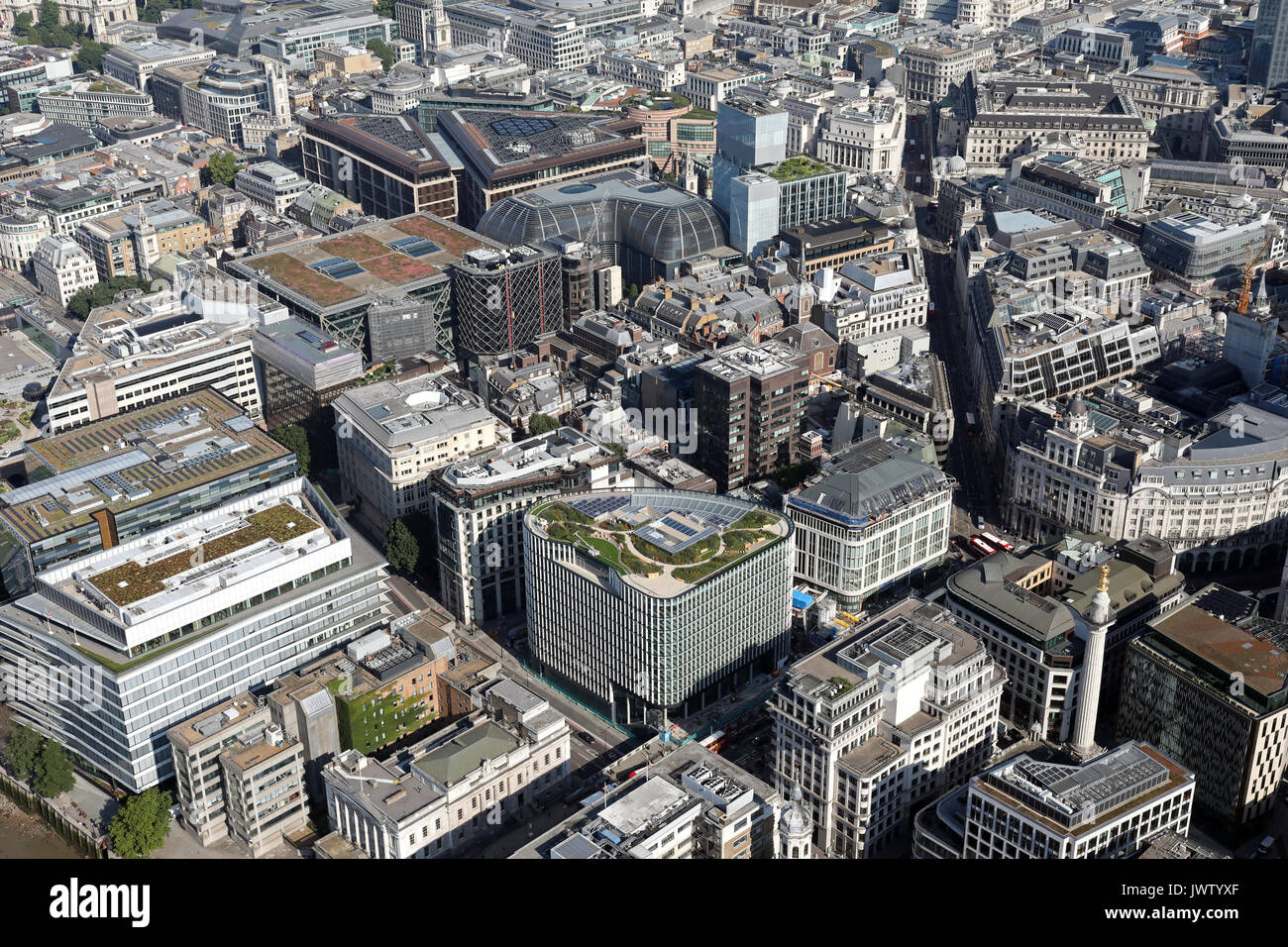 Vista aerea di King William Street London EC4 Foto Stock