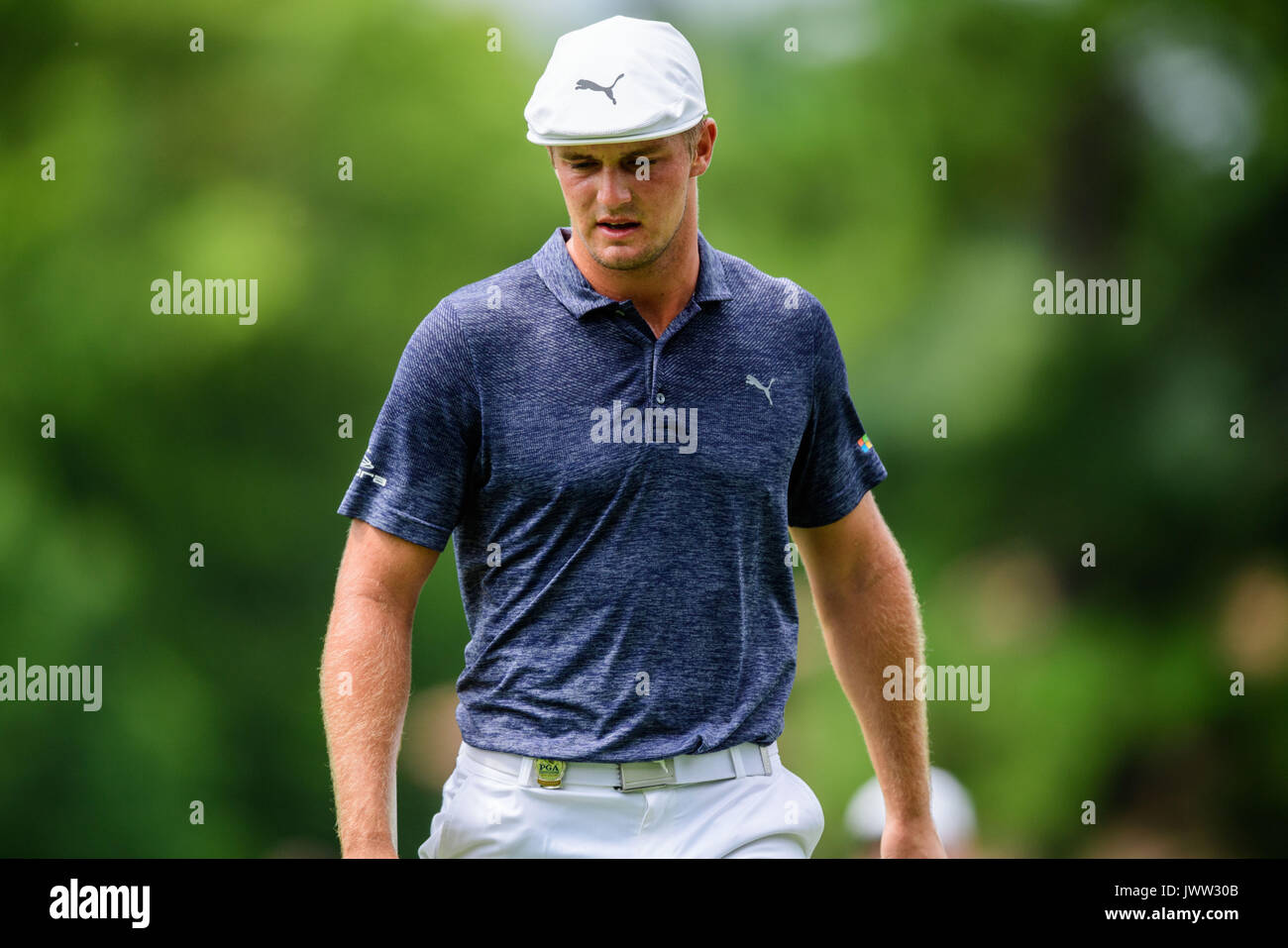 Charlotte, NC, Stati Uniti d'America. 13 Agosto, 2017. Il Golfer Bryson Dechambeau durante il campionato di PGA domenica 13 agosto 2017 a cava di quaglia in Charlotte, NC. Giacobbe Kupferman/CSM/Alamy Live News Foto Stock