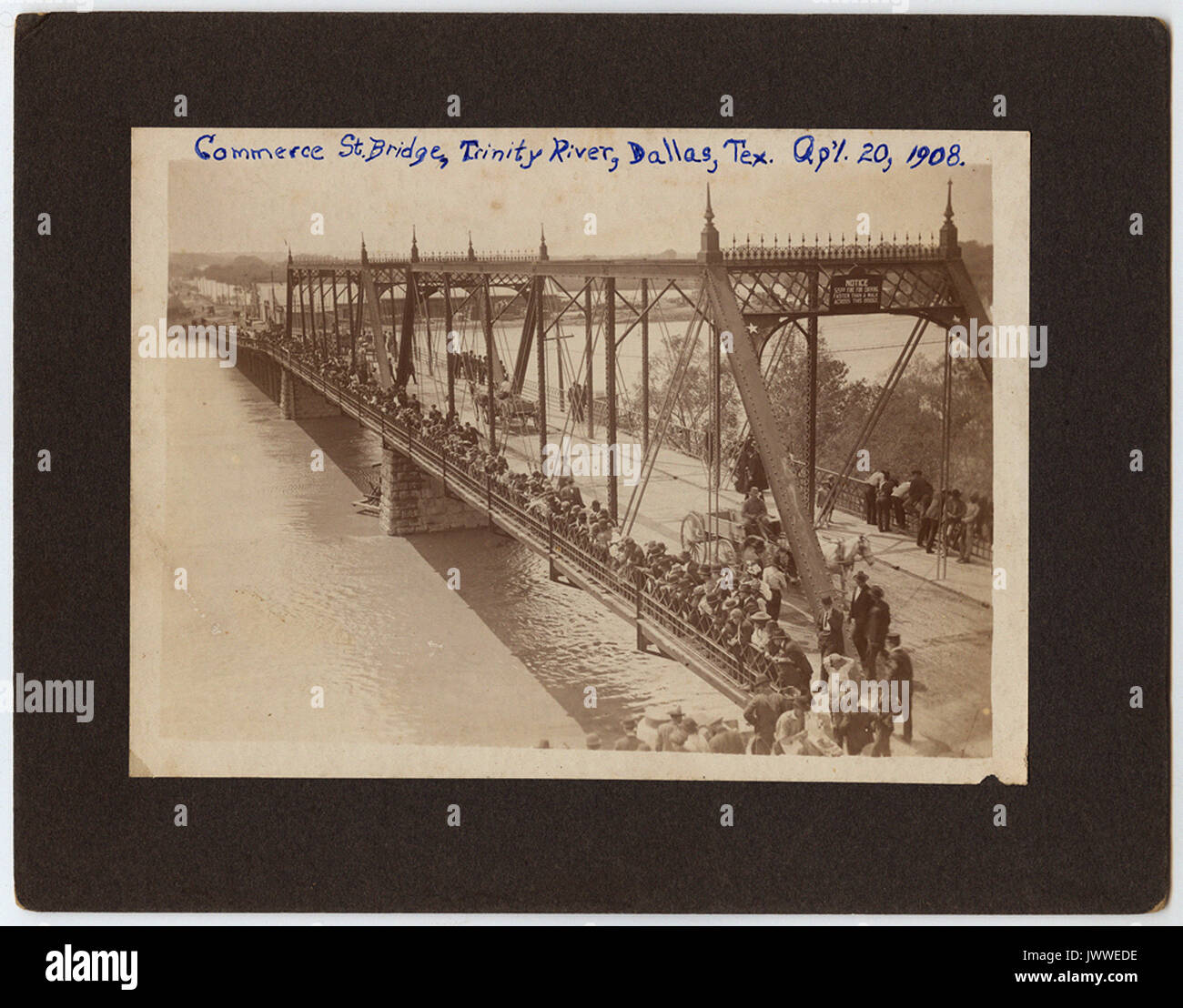 Commerce St. Bridge, Trinity River, Dallas, Tex., 20 aprile 1908 Foto Stock