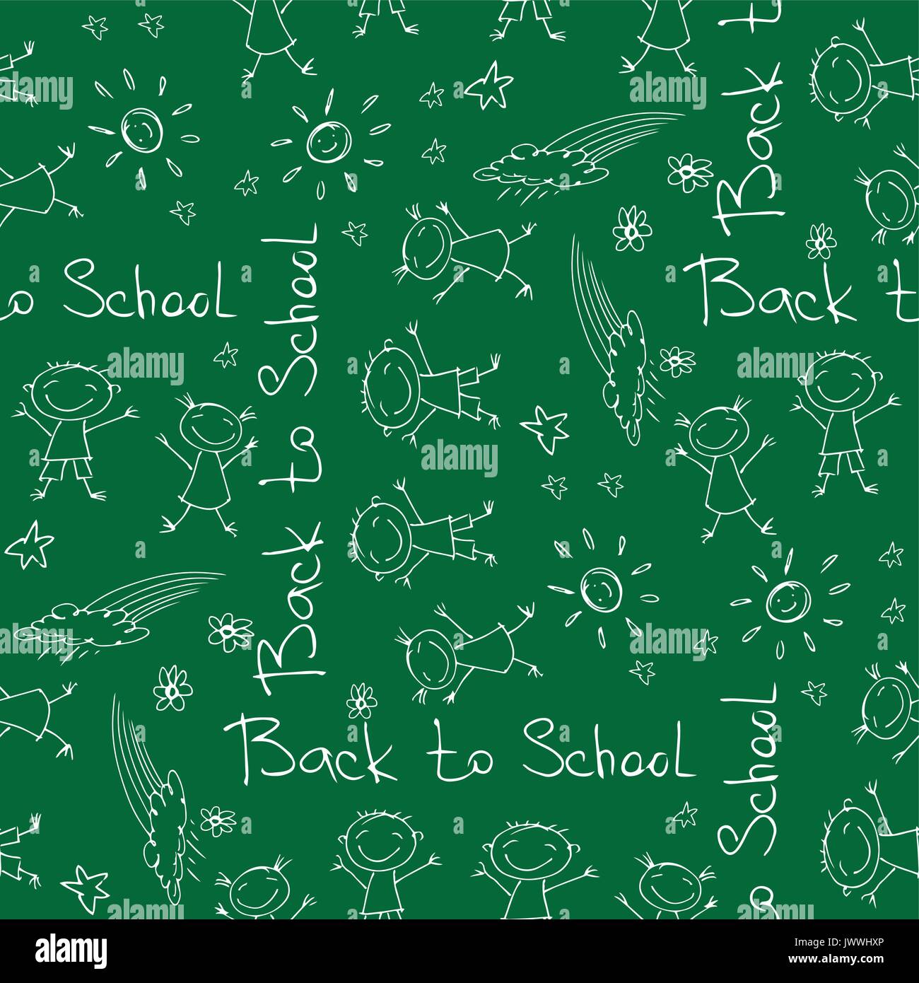 Si torna a scuola - penna sketch sfondo senza giunture. Può essere utilizzato per la carta da parati, riempimenti, tessile, pagina web background e texture di superficie. Vector illu Illustrazione Vettoriale