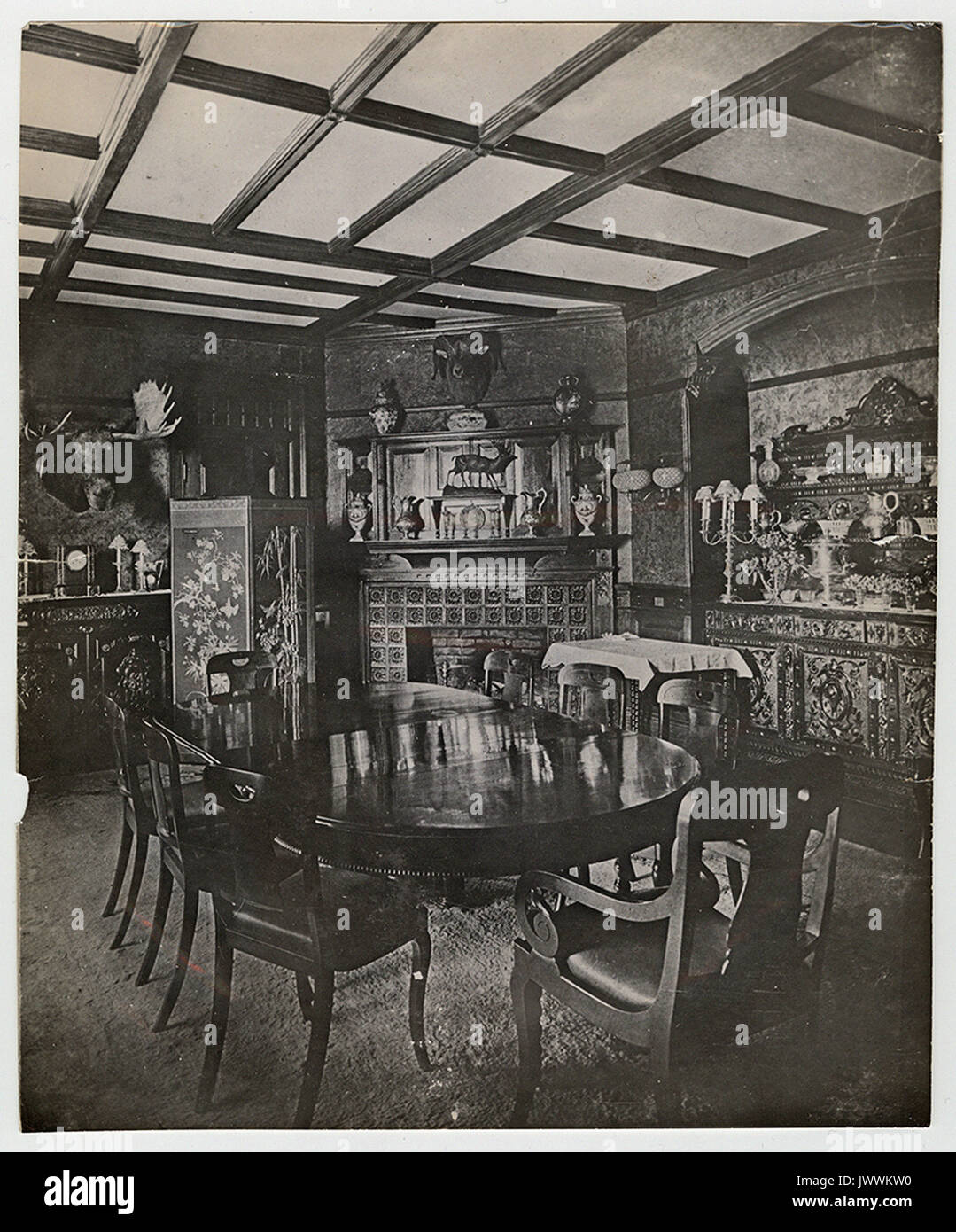 La sala da pranzo, Sagamore Hill Foto Stock