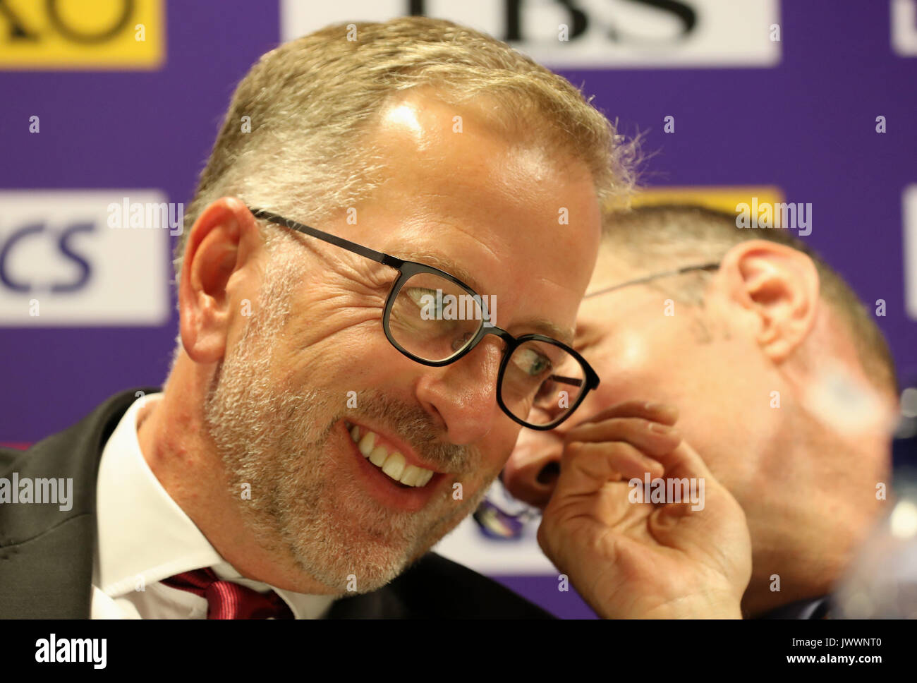 Il direttore della LOC Neils De Vos ha partecipato ad una conferenza stampa durante il giorno dieci dei Campionati mondiali IAAF 2017 al London Stadium. PREMERE ASSOCIAZIONE foto. Data foto: Domenica 13 agosto 2017. Guarda la storia della Pennsylvania Athletics World. Il credito fotografico dovrebbe essere: Martin Rickett/PA filo. RESTRIZIONI: Solo per uso editoriale. Nessuna trasmissione audio o immagini in movimento e nessuna simulazione video. Foto Stock
