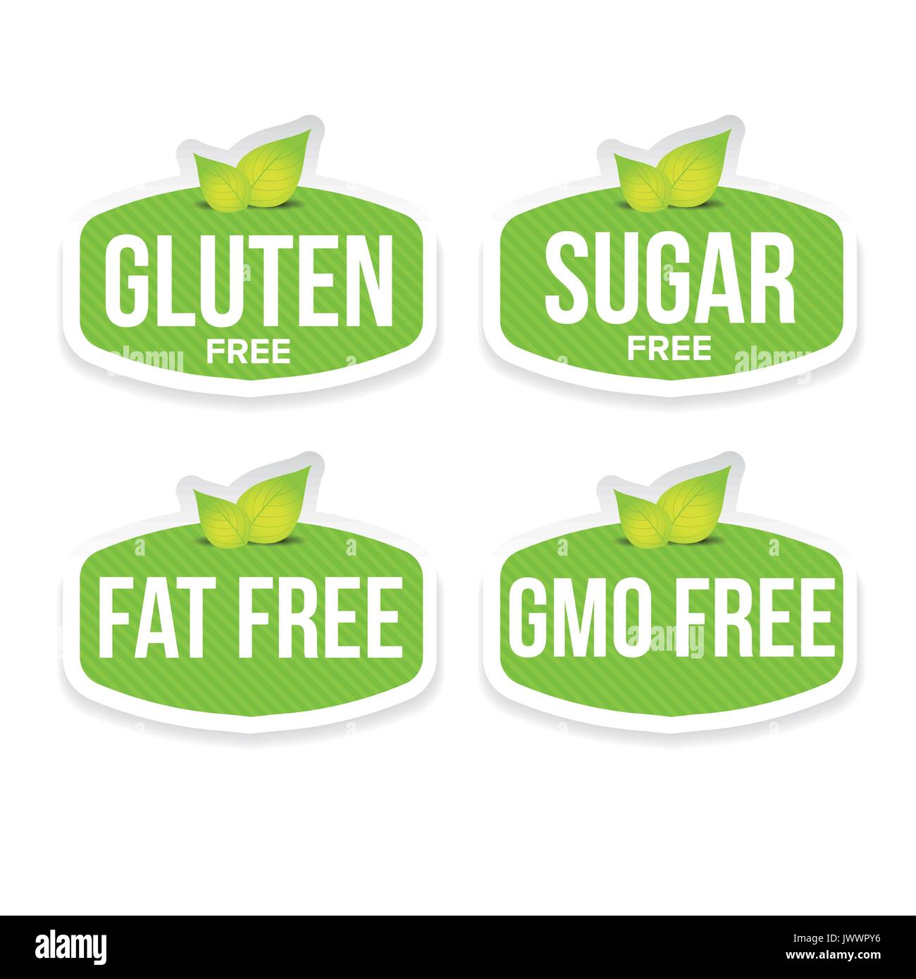 Il glutine, zucchero, grassi, ogm etichetta libera Illustrazione Vettoriale