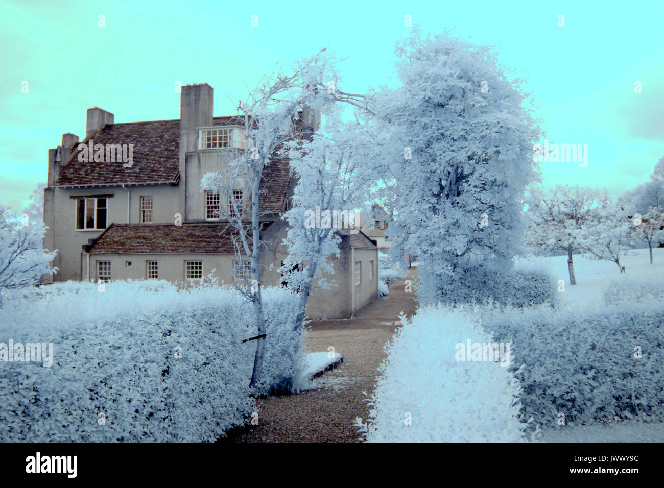 La Hill House a raggi infrarossi che mostra telecamera nascosta umidità da danni causati dall'acqua villa restaurata e progettata da Charles Rennie Mackintosh Foto Stock