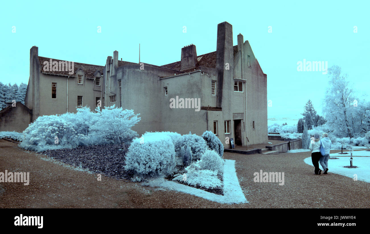 La Hill House a raggi infrarossi che mostra telecamera nascosta umidità da danni causati dall'acqua villa restaurata e progettata da Charles Rennie Mackintosh Foto Stock