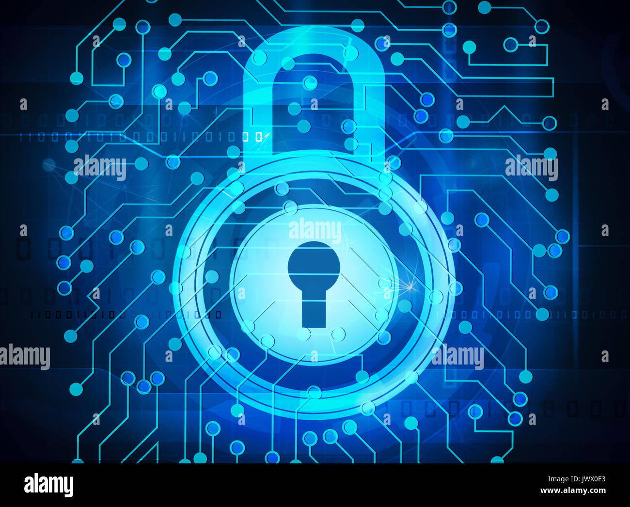 Bloccaggio di sicurezza informatica Foto Stock