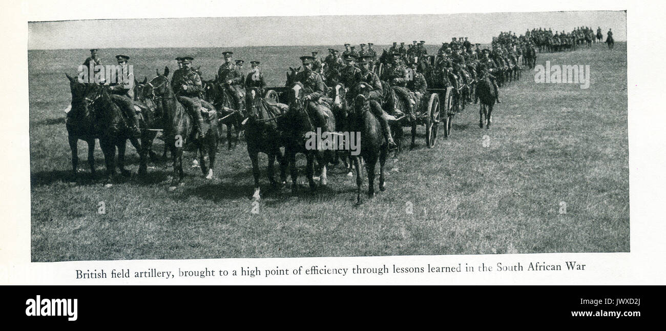 Qui possiamo vedere il campo britannico artiglieria nella I guerra mondiale queste truppe sono state portate ad un alto punto di efficienza attraverso le lezioni apprese in Guerra Sudafricana. Foto Stock