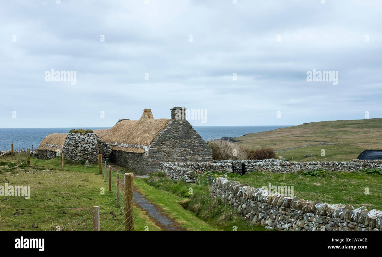 Crofter's cottage su Shetland Scozia Scotland Foto Stock