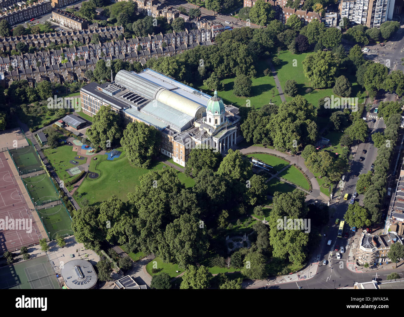 Vista aerea dell'Imperial War Museum, London SE1, Regno Unito Foto Stock