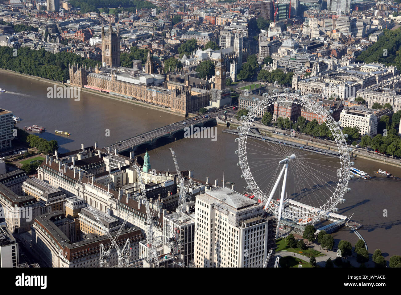 Vista aerea della Coca Cola London Eye, Regno Unito Foto Stock