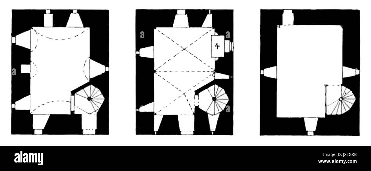 Grundrisse Burgturm Reuschenberg Foto Stock