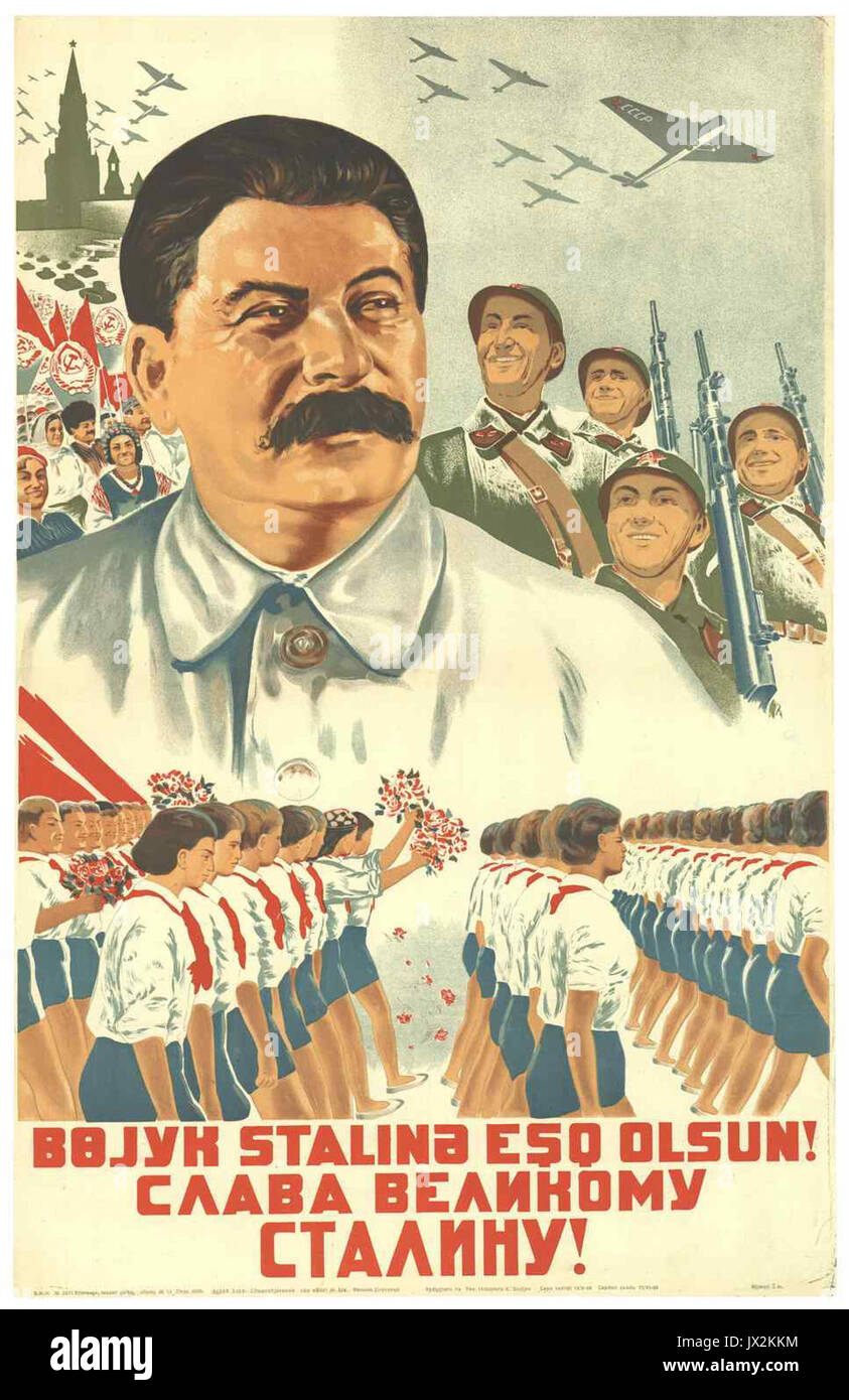 Poster di Azerbaigian 1938 Stalin Foto Stock