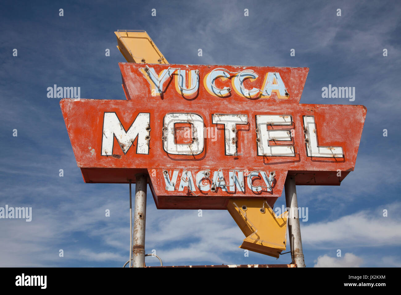 Motel vecchio segno, Vaughn, Nuovo Messico. Foto Stock