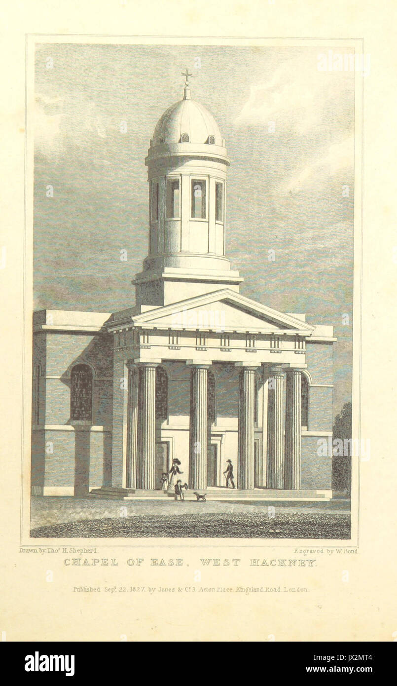 Cappella di facilità, West Hackney Pastore, Metropolitan miglioramenti (1828), p340 Foto Stock