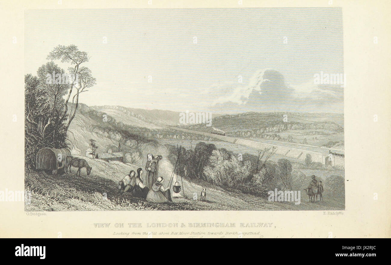 Roscoe L&BR(1839) p084 vista sul London & Birmingham Railway (verso Berkhampstead) Foto Stock
