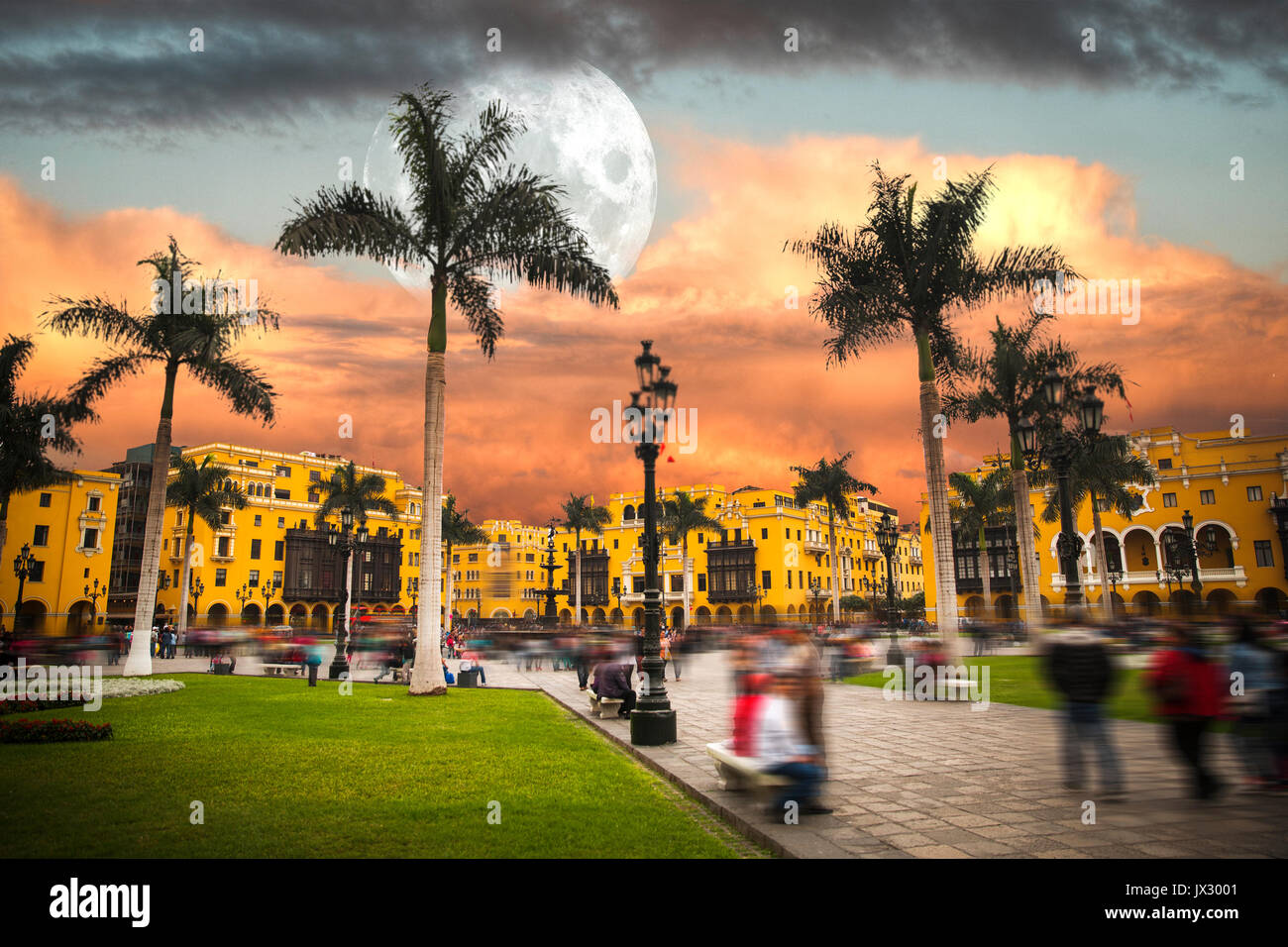 Lima è una città sulla costa del Pacifico del Sud America, la capitale della Repubblica del Perù. Foto Stock