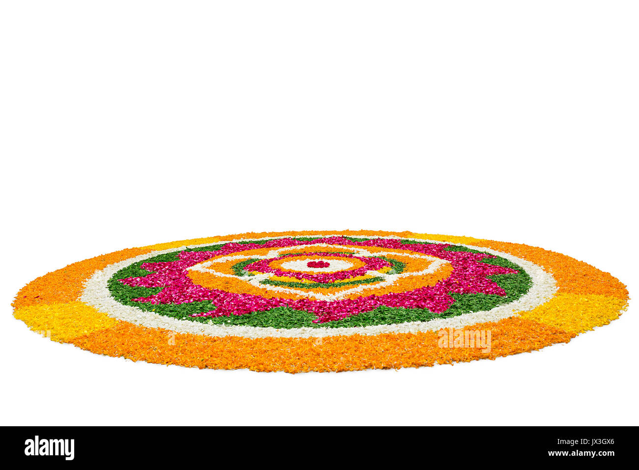 Flower rangoli progetta per il Diwali Festival indiano Foto Stock