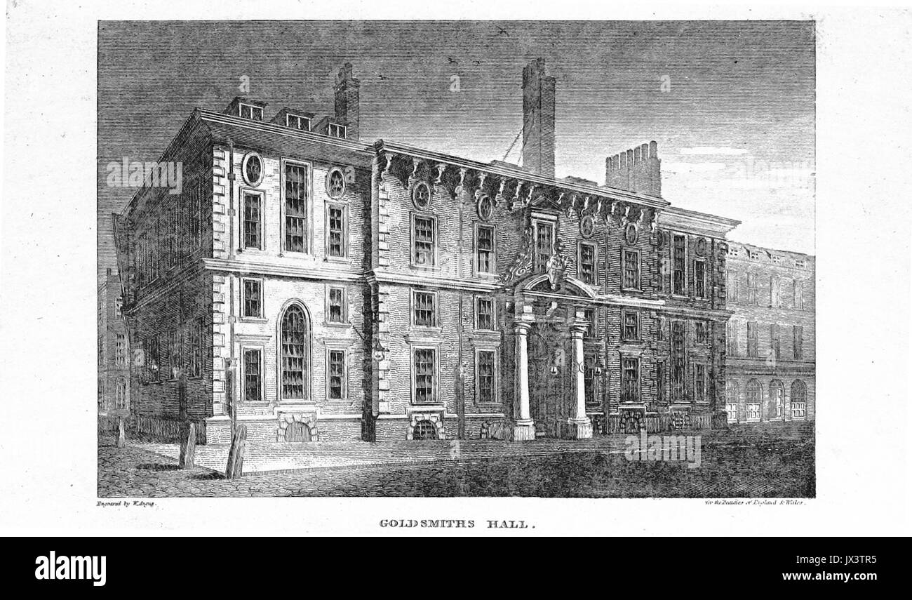 Brayley(1820) p2 023 orafi Hall Foto Stock