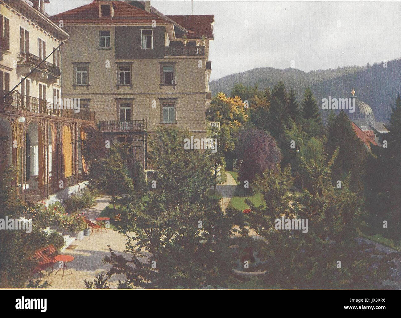 Sanatorio San Blasien 07 Aus den Gartenanlagen des sanatori Foto Stock