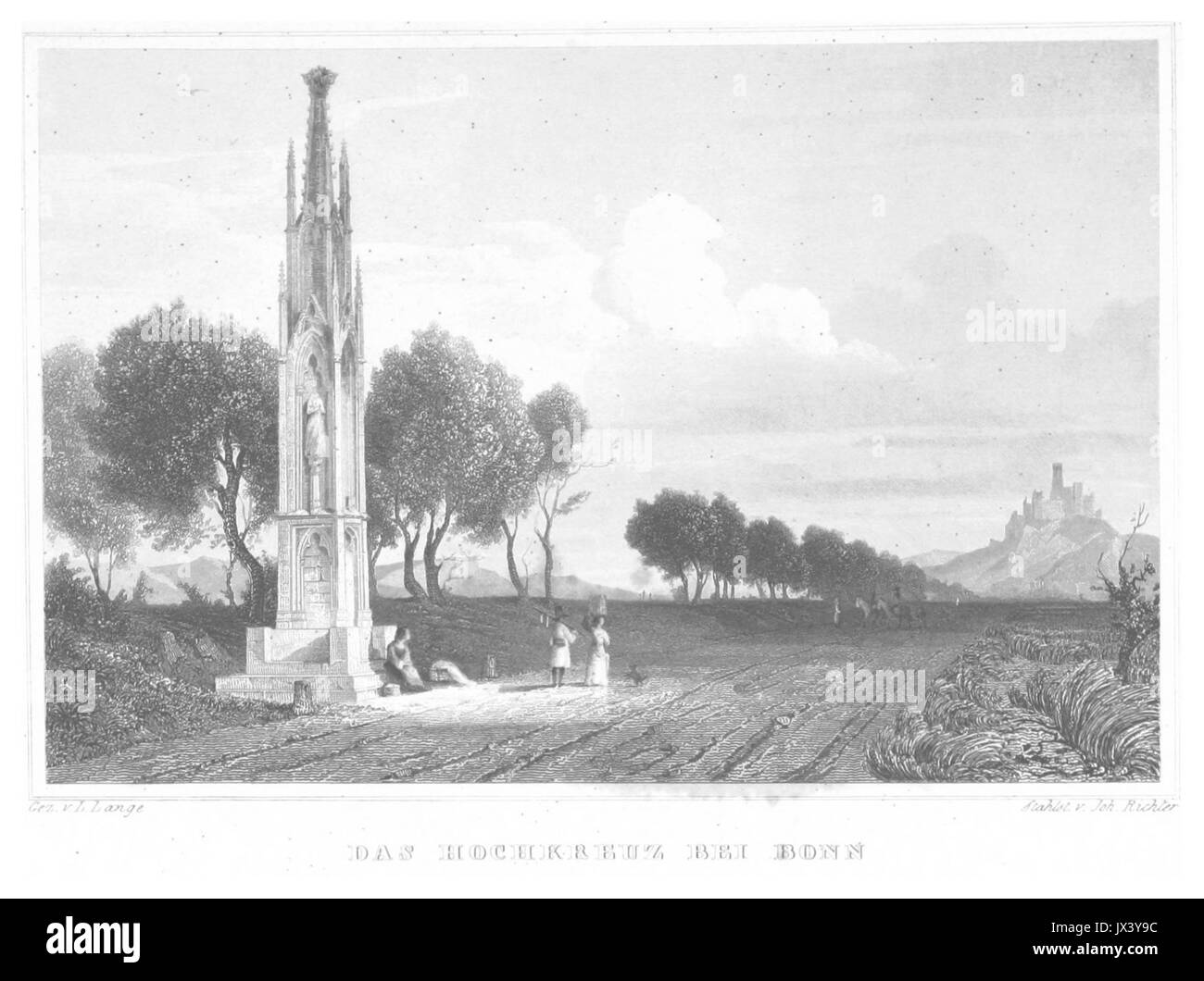 POPPEL(1852) p421 HOCHKREUZ DAS BEI BONN Foto Stock