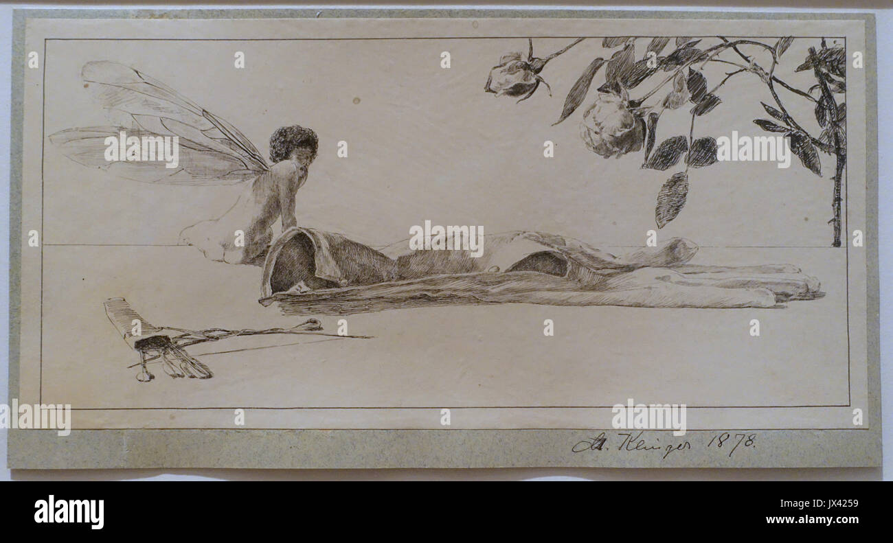 Fantasie circa un guanto trovato, dedicata alla signora che ha perso, 10 di  10, di Max Klinger, 1878, India inchiostro e lavare Museum Berggruen  DSC03848 Foto stock - Alamy