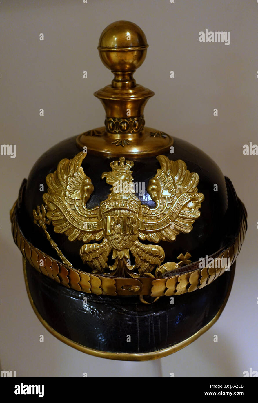 Pickelhaube per un funzionario del campo reggimento di artiglieria, la Prussia Braunschweigisches Landesmuseum DSC04919 Foto Stock