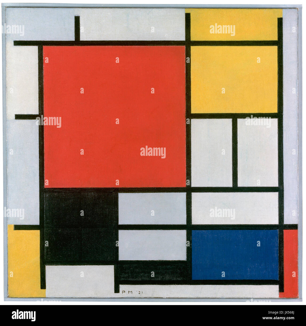 Piet Mondriaan, 1921 Composizione en rouge, jaune, bleu et noir Foto Stock