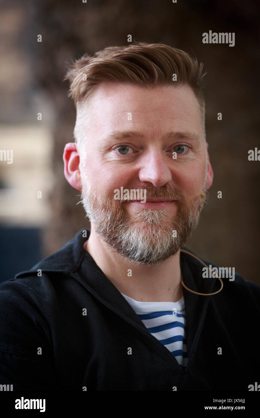Edimburgo, Scozia il 14 agosto. Giorno 3 Edinburgh International Book Festival. Nella foto: David Roberts, inglese editor e romanziere. Credito: pak@ Mera/Alamy Live News Foto Stock