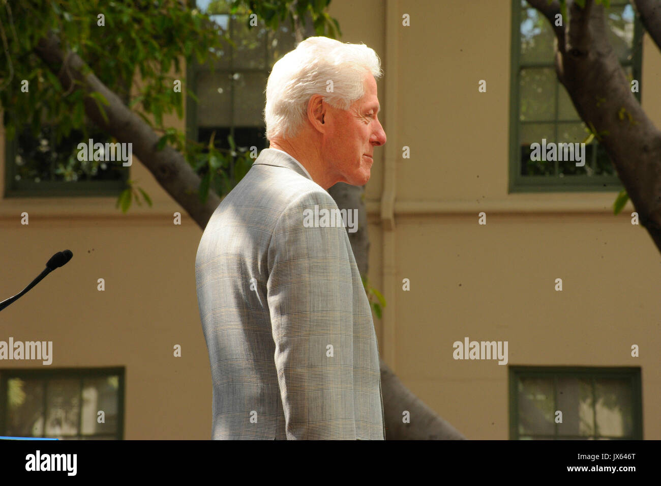 Il presidente Bill Clinton dà discorso Hillary Clinton campagna evento rally aprile 3,2016 di Los Angeles, California. Foto Stock