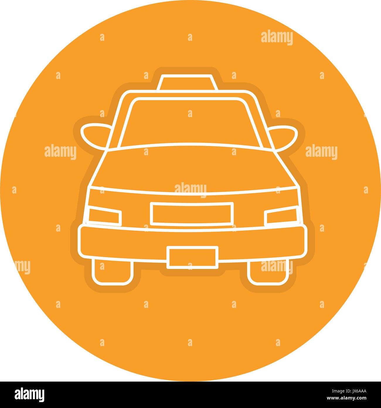 Taxi Servizio anteriore icona illustrazione vettoriale design Illustrazione Vettoriale