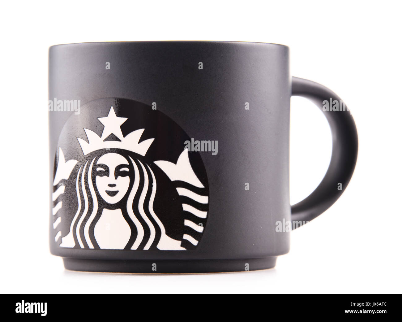 POZNAN, Polonia - Luglio 20, 2017: uno Starbucks Coffee Company e coffeehouse catena, fondata a Seattle, Wa. Stati Uniti d'America, nel 1971; ora la più grande azienda di questo Foto Stock