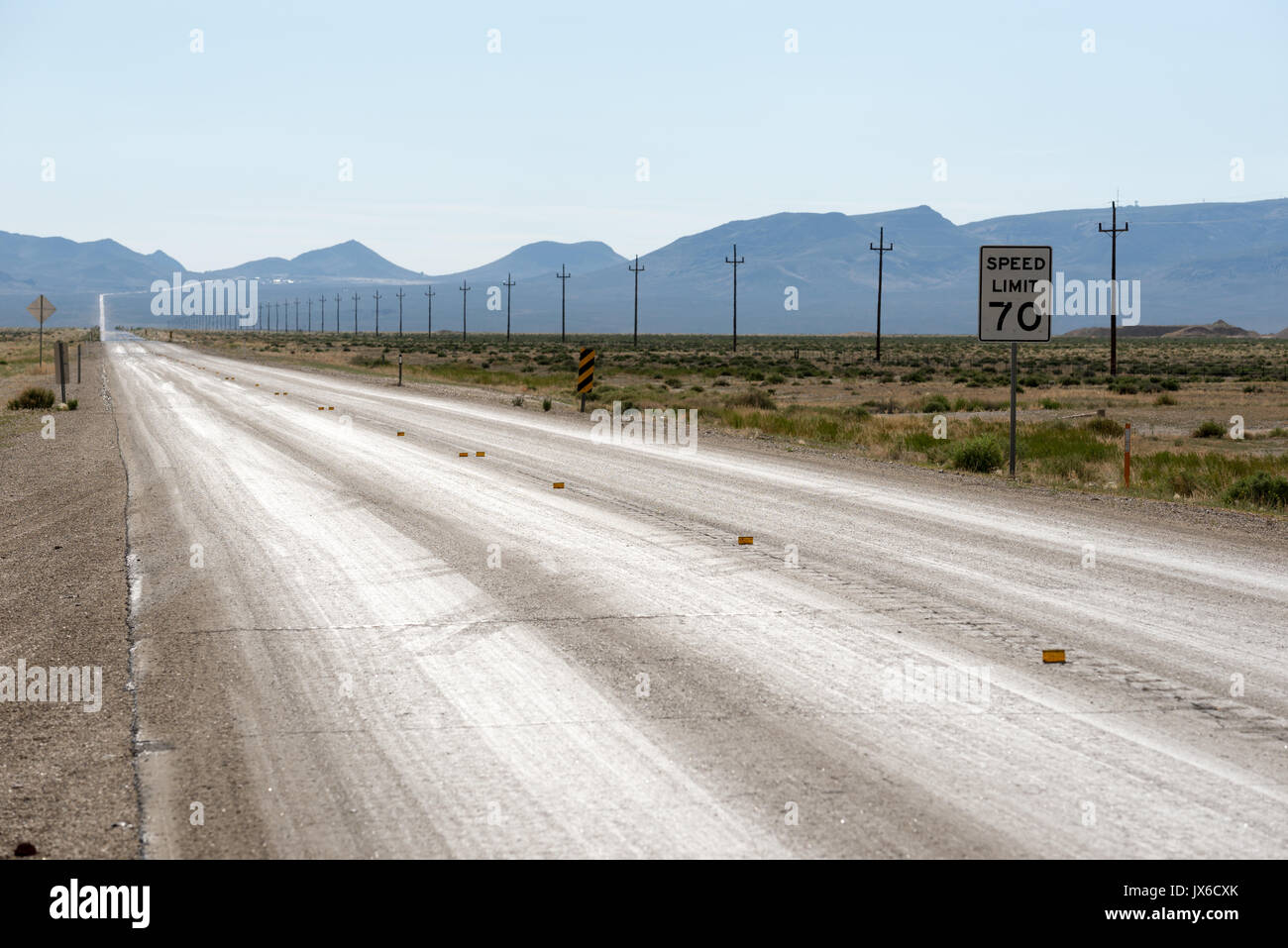 Strada desolata in Nevada. Foto Stock